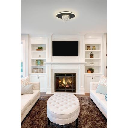 Searchlight - LED regulējama griestu lampa DELUGE LED/20W/230V Ø 31,5 cm melna