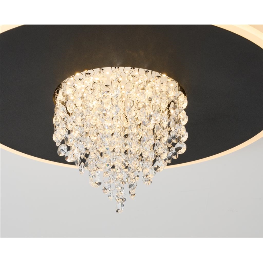 Searchlight - LED regulējama griestu lampa DELUGE LED/20W/230V Ø 31,5 cm melna