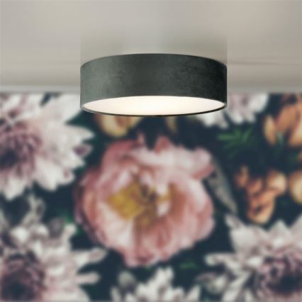 Searchlight - Griestu lampa DRUM PLEAT 2xE27/15W/230V pelēka