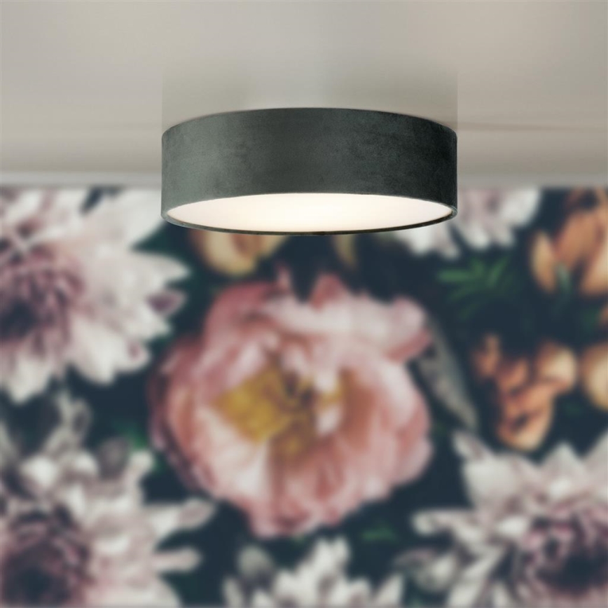 Searchlight - Griestu lampa DRUM PLEAT 2xE27/15W/230V pelēka