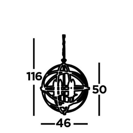 Searchlight - Lustra ar ķēdi ORBIT 4xE14/60W/230V misiņš