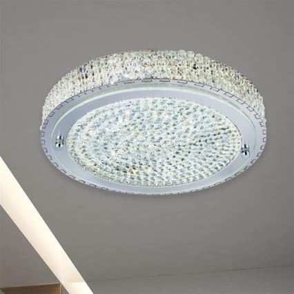 Searchlight - LED Griestu lampa FLUSH LED/24W/230V d. 40 cm hroms