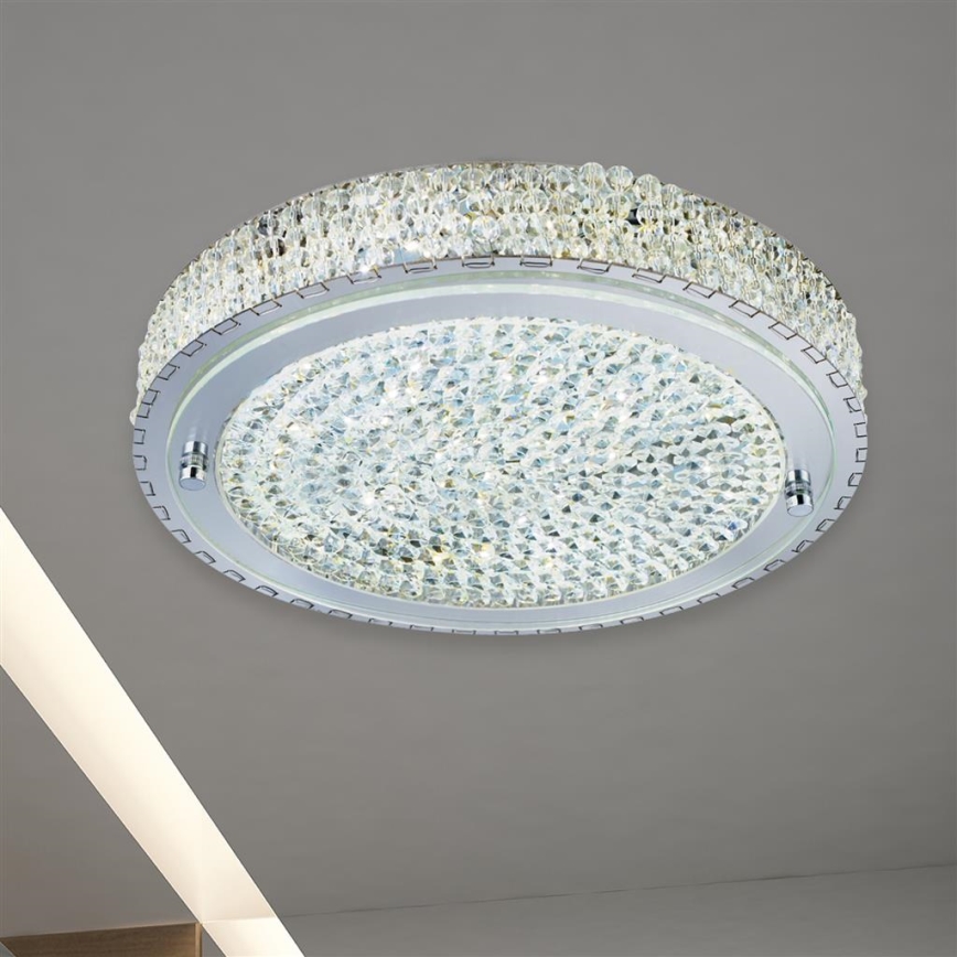 Searchlight - LED Griestu lampa FLUSH LED/24W/230V d. 40 cm hroms