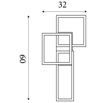 Searchlight - LED dimējams griestu gaismeklis WALL ART II LED/30W/230V 32x60 cm