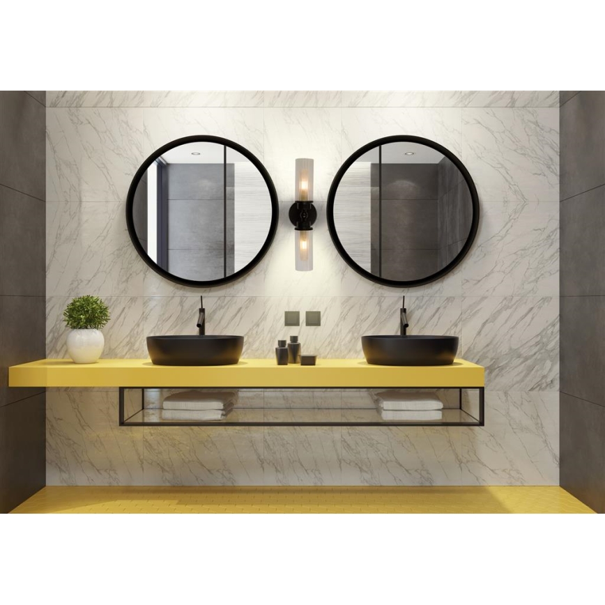 Searchlight - Sienas gaismeklis IMPERIAL 2xG9/33W/230V melns