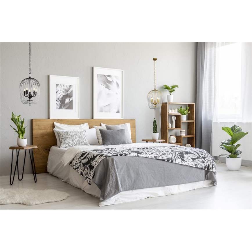 Searchlight - Lustra ar ķēdi SHOWER 5xE14/60W/230V melna