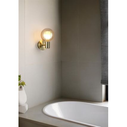 Searchlight - Sienas gaismeklis LUMINSPHERE 1xG9/7W/230V misiņš