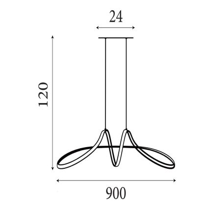 Searchlight - Regulējama LED lustra uz troses MAISIE LED/41W/230V