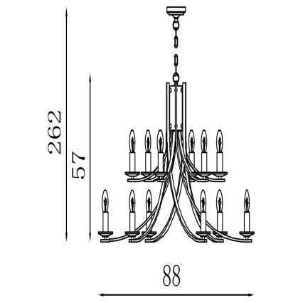 Searchlight - Lustra ar ķēdi ASCONA 12xE14/60W/230V