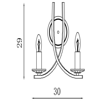 Searchlight - Sienas gaismeklis ASCONA 2xE14/60W/230V