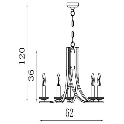 Searchlight - Lustra ar ķēdi ASCONA 5xE14/60W/230V