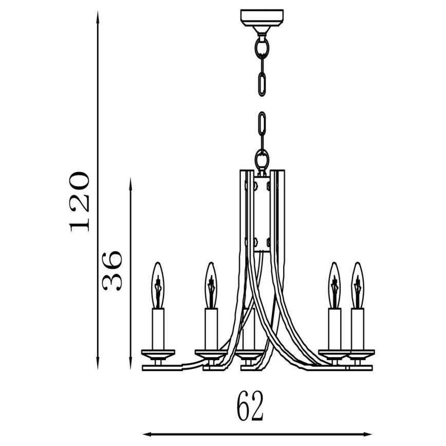 Searchlight - Lustra ar ķēdi ASCONA 5xE14/60W/230V