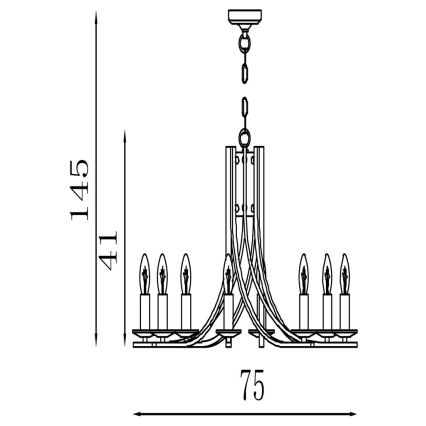 Searchlight - ASCONA lustra ar ķēdi 8xE14/60W/230V