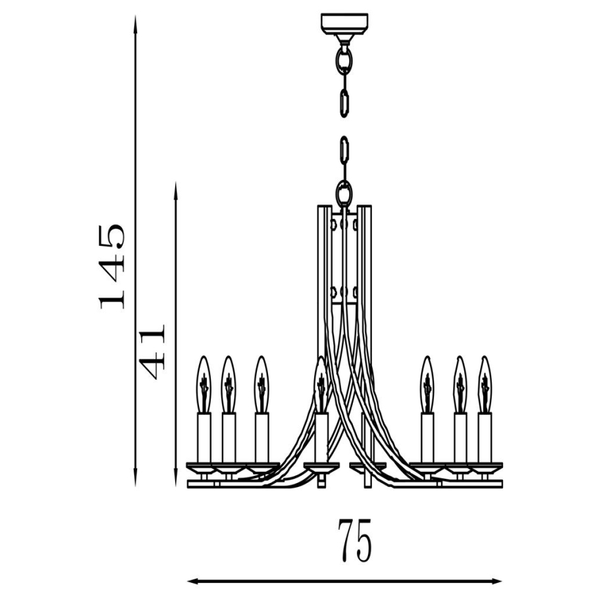 Searchlight - ASCONA lustra ar ķēdi 8xE14/60W/230V
