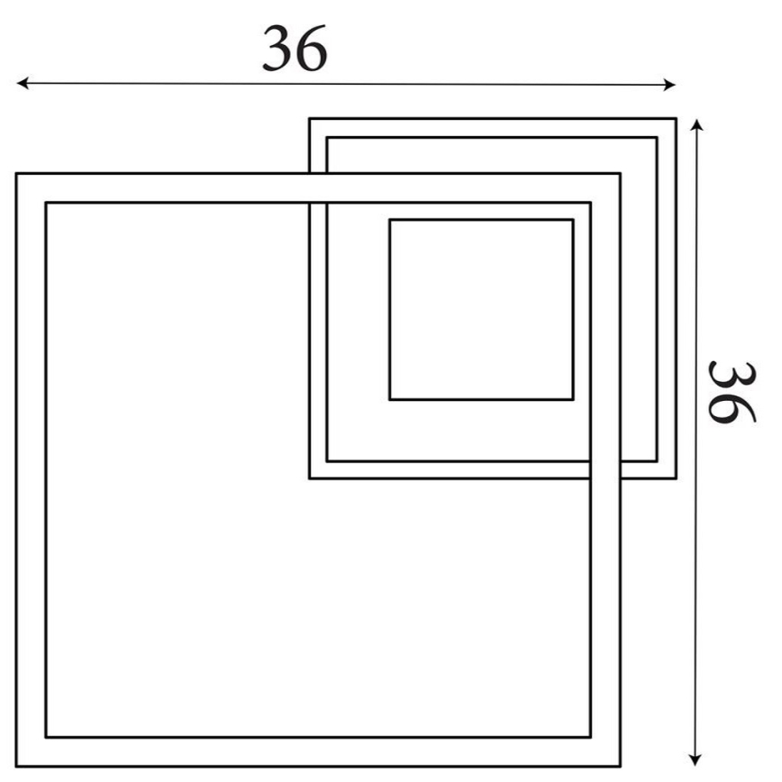 Searchlight - LED regulējamā griestu lampa QUADRATE LED/24W/230V 36x36 cm melna