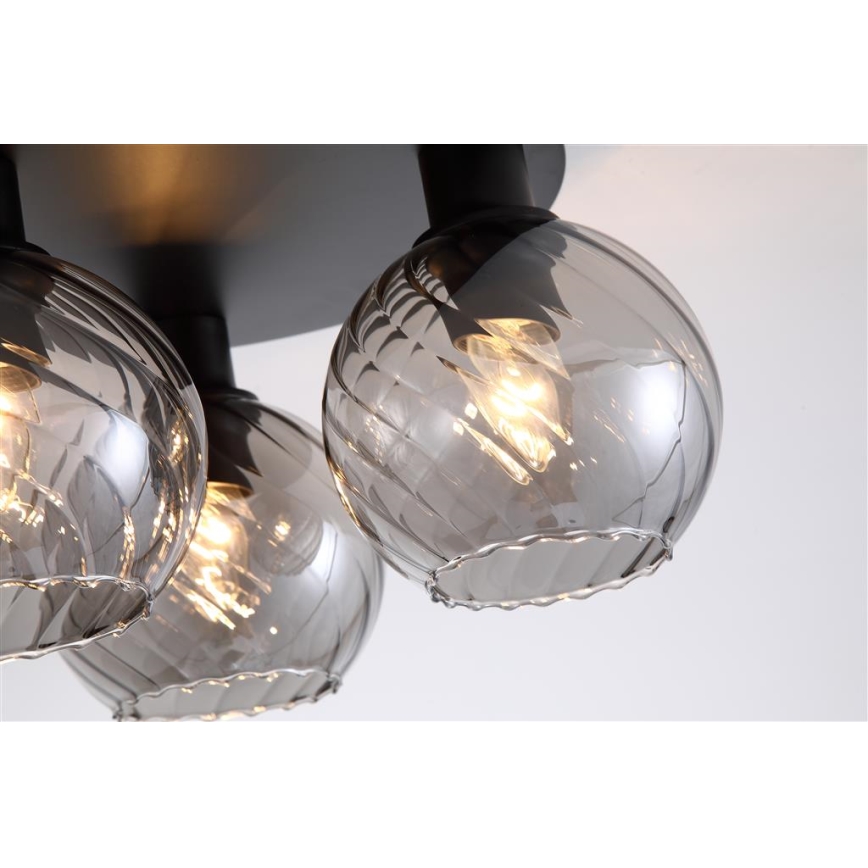 Searchlight - Griestu lampa RADIANCE 3xE27/60W/230V Ø 37,5 cm melna