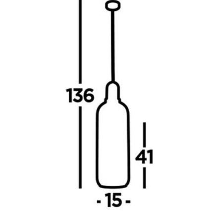 Searchlight - Lustra ar auklu PIPETTE 1xE27/60W/230V spīdīga