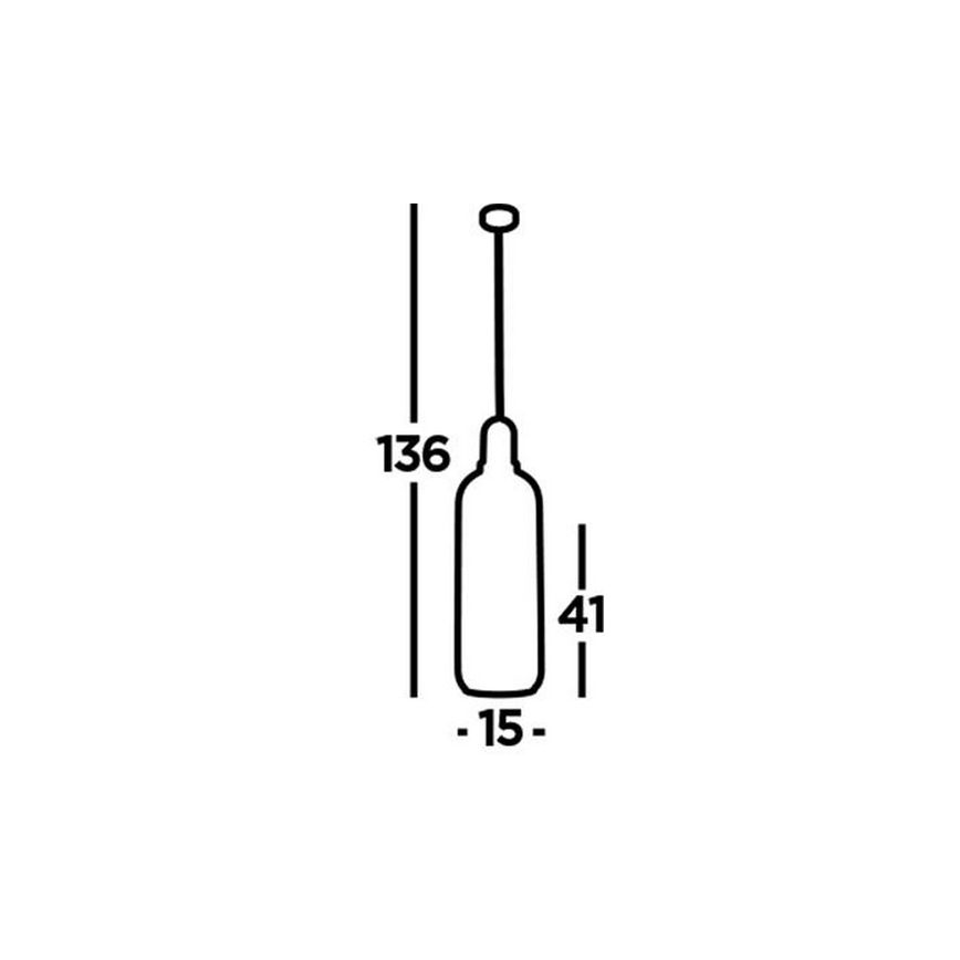 Searchlight - Lustra ar auklu PIPETTE 1xE27/60W/230V spīdīga
