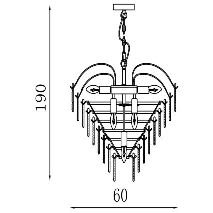 Searchlight - Lustra uz ķēdes FEATHER 10xE14/60W/230V