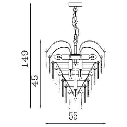 Searchlight - Lustra ar ķēdi FEATHER 6xE14/60W/230V