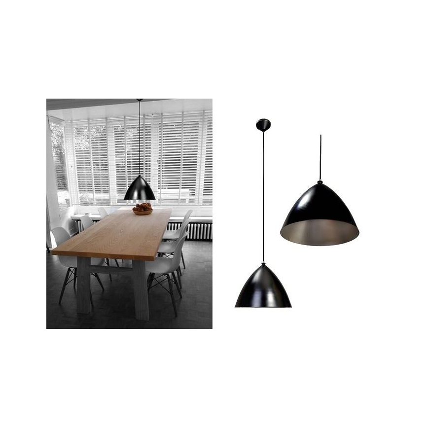 Searchlight  - Lustra ar auklu 1xE27/60W/230V melna