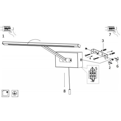 Searchlight - LED Attēla lampa LED/7,7W/230V spīdīgi hromēts