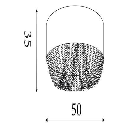 Searchlight - Griestu gaismeklis BELLANO 5xG9/7W/230V Ø 50 cm pelēks