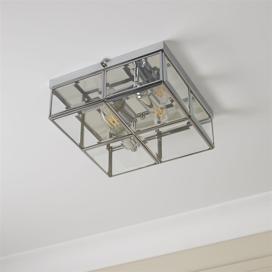 Searchlight - Griestu lampa FLUSH 2xE14/40W/230V spīdīgi hromēts