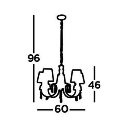Searchlight - Lustra ar ķēdi PORTICO 5xG9/33W/230V spīdīgi hromēts