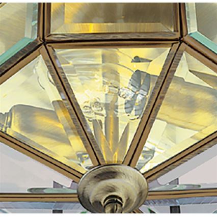 Searchlight - Griestu lampa FLUSH 2xE14/60W/230V misiņš