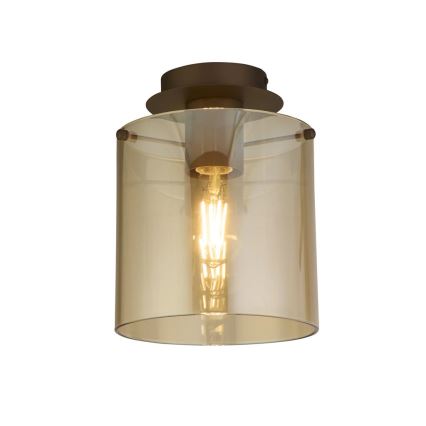 Searchlight - griestu lampa SWEDEN 1xE27/60W/230V diam. 22 cm brūna/dūmakaina