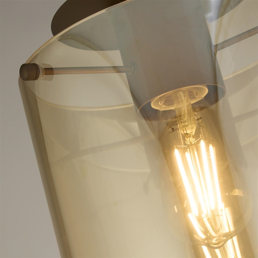 Searchlight - griestu lampa SWEDEN 1xE27/60W/230V diam. 22 cm brūna/dūmakaina