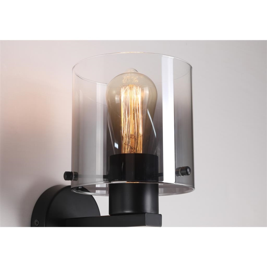 Searchlight - Sienas gaismeklis SWEDEN 1xE27/60W/230V melns/dūmots