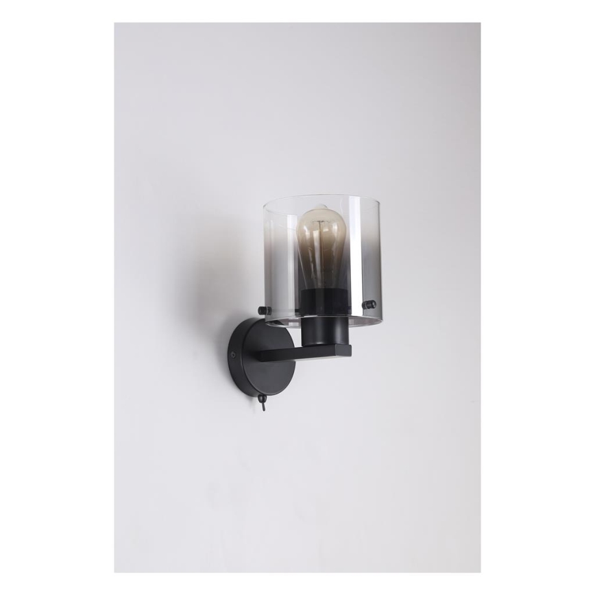 Searchlight - Sienas gaismeklis SWEDEN 1xE27/60W/230V melns/dūmots