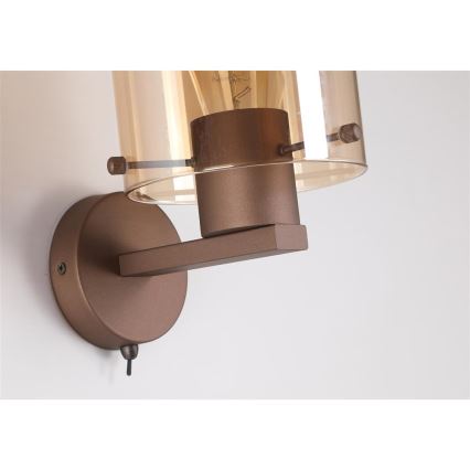 Searchlight - sienas gaismeklis SWEDEN 1xE27/60W/230V brūns/dūmains