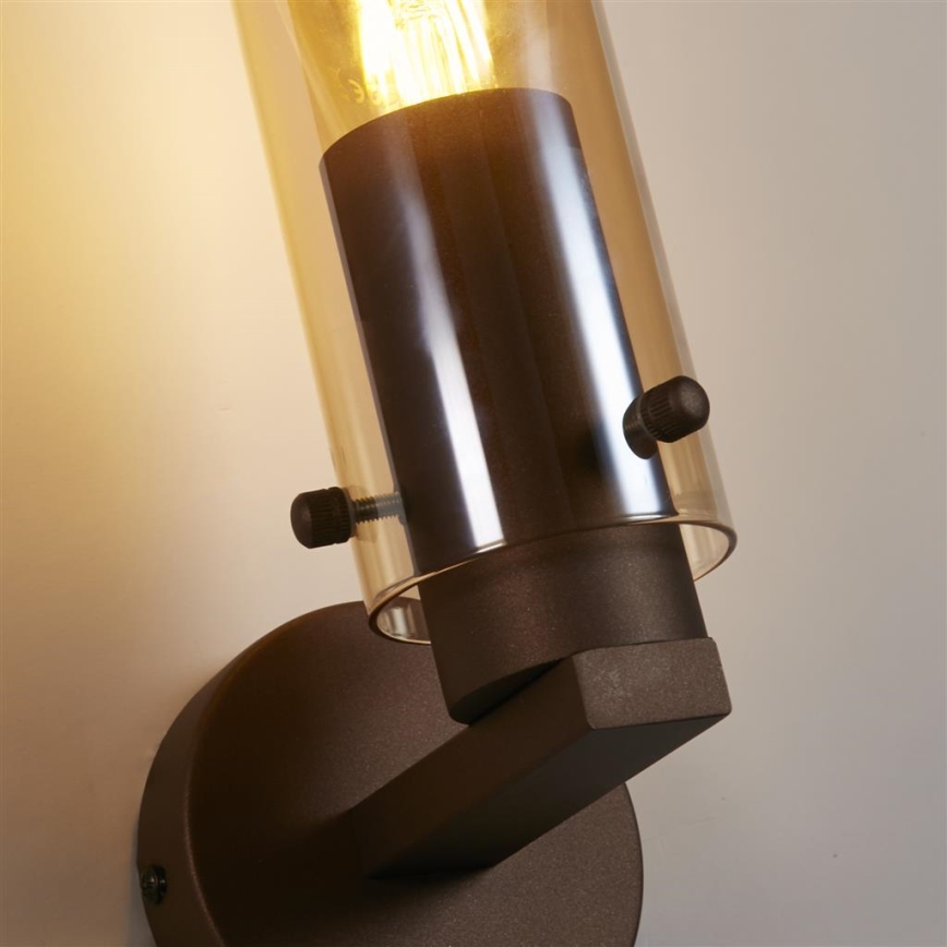 Searchlight - Sienas gaismeklis SWEDEN 1xE27/60W/230V brūns/dūmotais