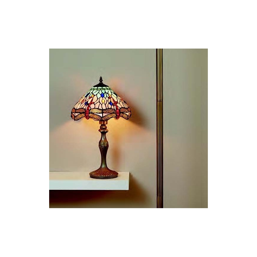 Searchlight - Tiffany galda lampa DRAGONFLY 1xE27/60W/230V