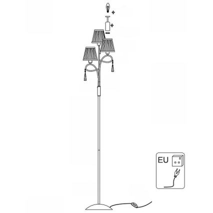 Searchlight - Grīdas stāvlampa SIMPLICITY 3xE14/60W/230V spīdīgi hromēts