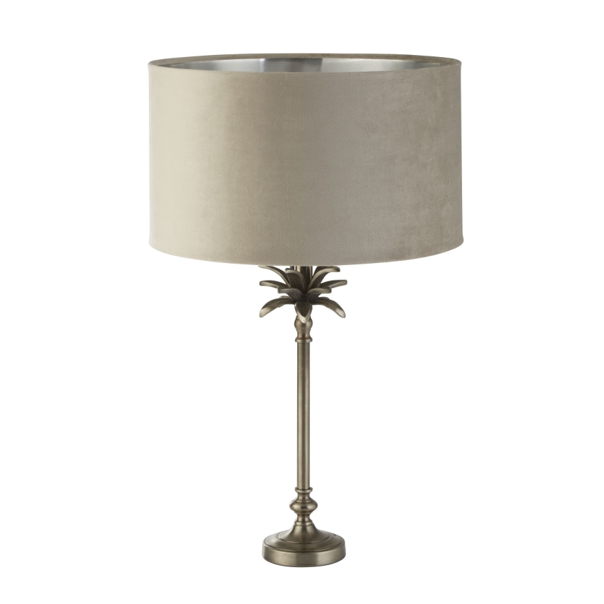 Searchlight - Galda lampa PALM 1xE27/10W/230V bēša/matēts hroms