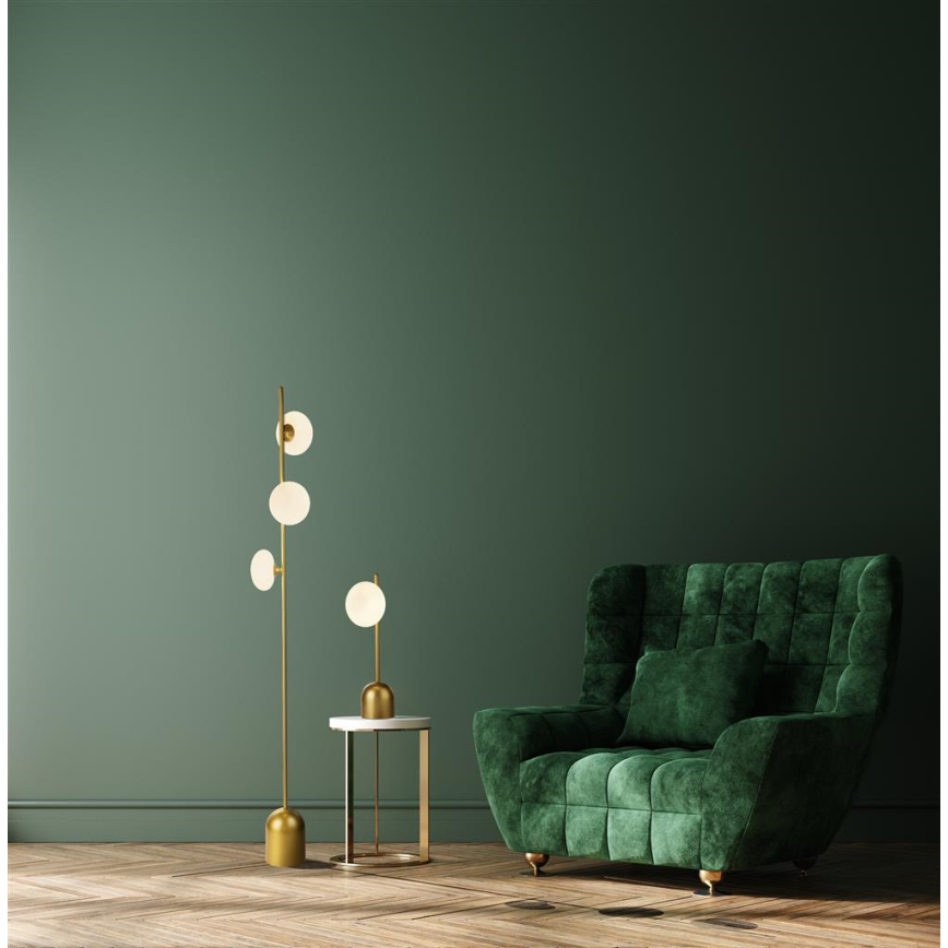 Searchlight - Grīdas stāvlampa PEBBLE 3xG9/33W/230V misiņš