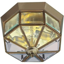 Searchlight - Griestu lampa FLUSH 2xE14/60W/230V misiņš