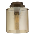 Searchlight - griestu lampa SWEDEN 1xE27/60W/230V diam. 22 cm brūna/dūmakaina