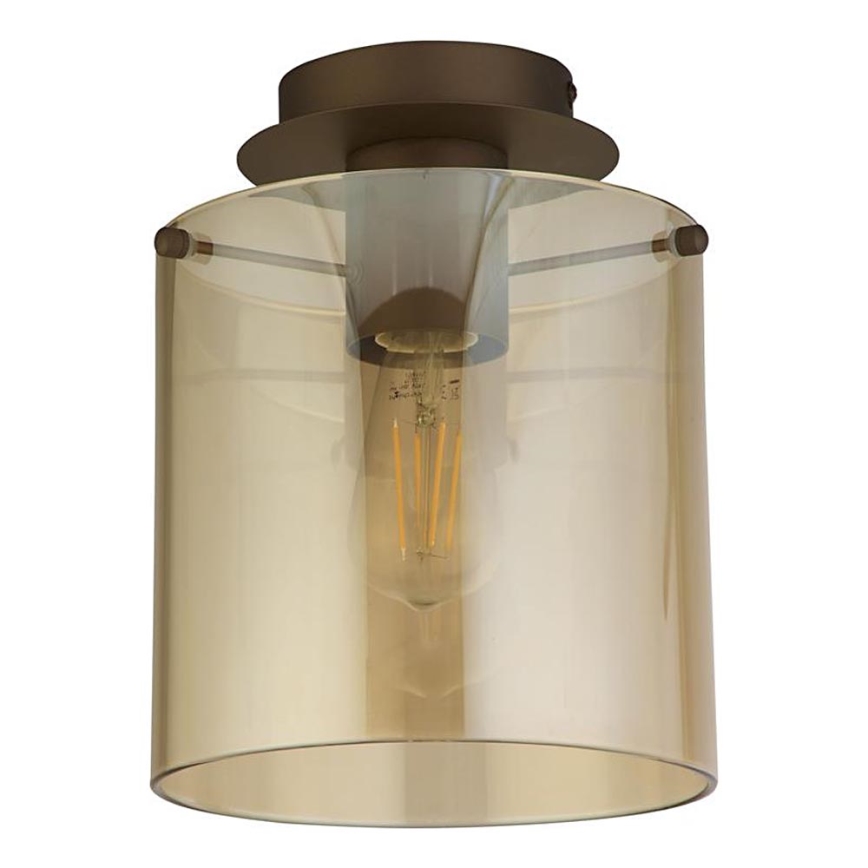 Searchlight - griestu lampa SWEDEN 1xE27/60W/230V diam. 22 cm brūna/dūmakaina
