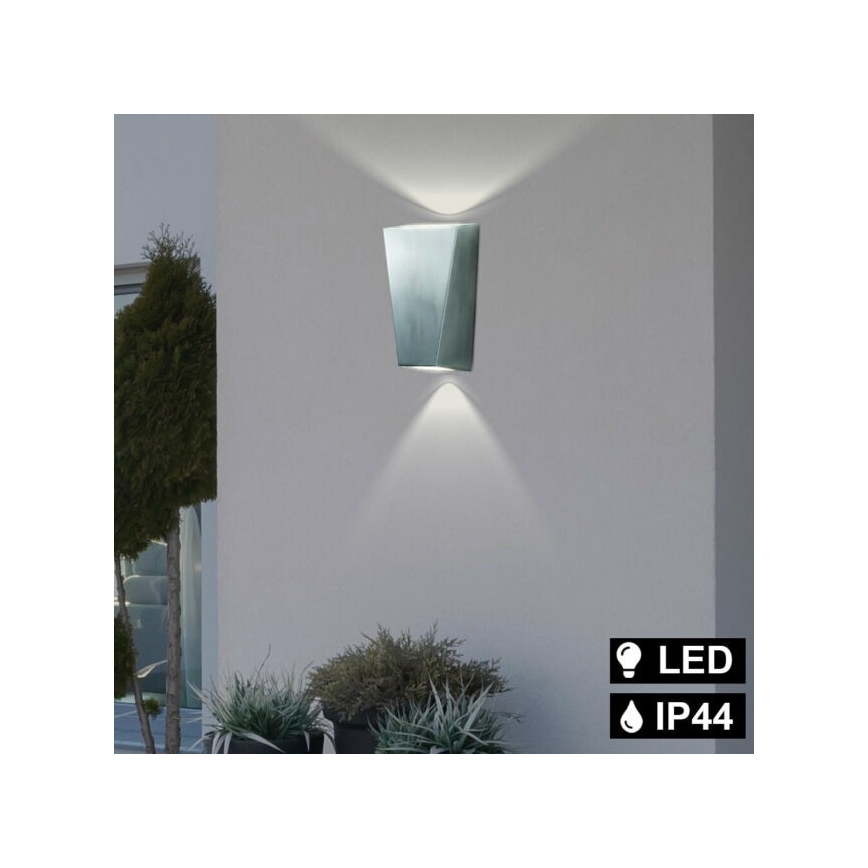 Searchlight - LED Āra sienas gaismeklis OUT 2xGU10/3W/230V IP44 sudraba