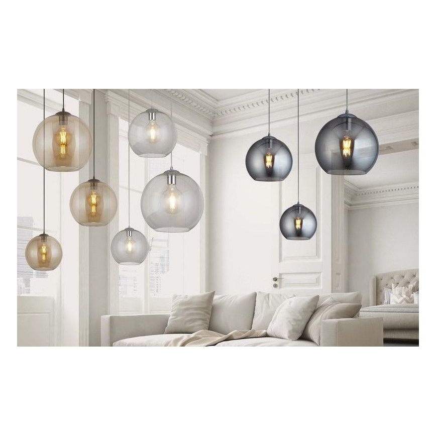 Searchlight - Lustra ar auklu BALL 1xE27/60W/230V melna