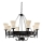 Searchlight - Lustra ar ķēdi CARTWHEEL 8xE27/60W/230V melna