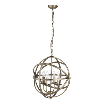 Searchlight - Lustra ar ķēdi ORBIT 4xE14/60W/230V misiņš