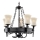 Searchlight - Lustra uz ķēdes CARTWHEEL 5xE27/60W/230V melna