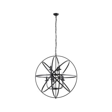 Searchlight - Lustra uz ķēdes ORBIT 8xE14/60W/230V melna