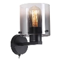 Searchlight - Sienas gaismeklis SWEDEN 1xE27/60W/230V melns/dūmots